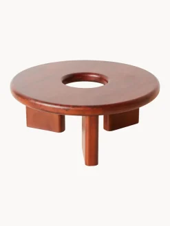 Mesa de centro redonda artesanal de madera de mango Conversation