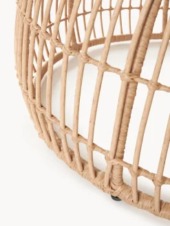 Mesa de centro redonda Costa, con tablero de vidrio