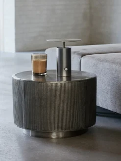 Mesa de centro redonda con efecto envejecido Rota