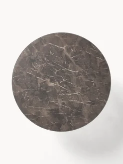 Mesa de centro redonda con tablero de vidrio en look mármol Antigua