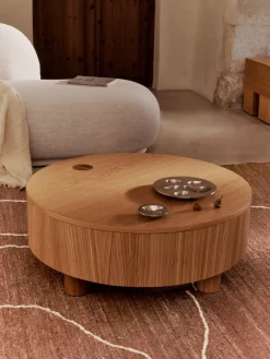 Mesa de centro redonda con espacio de almacenamiento Olles