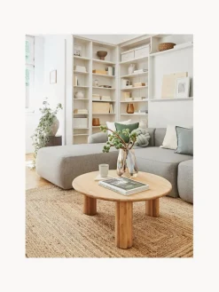 Mesa de centro redonda de madera de roble Didi