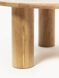 Mesa de centro redonda de madera de roble Didi