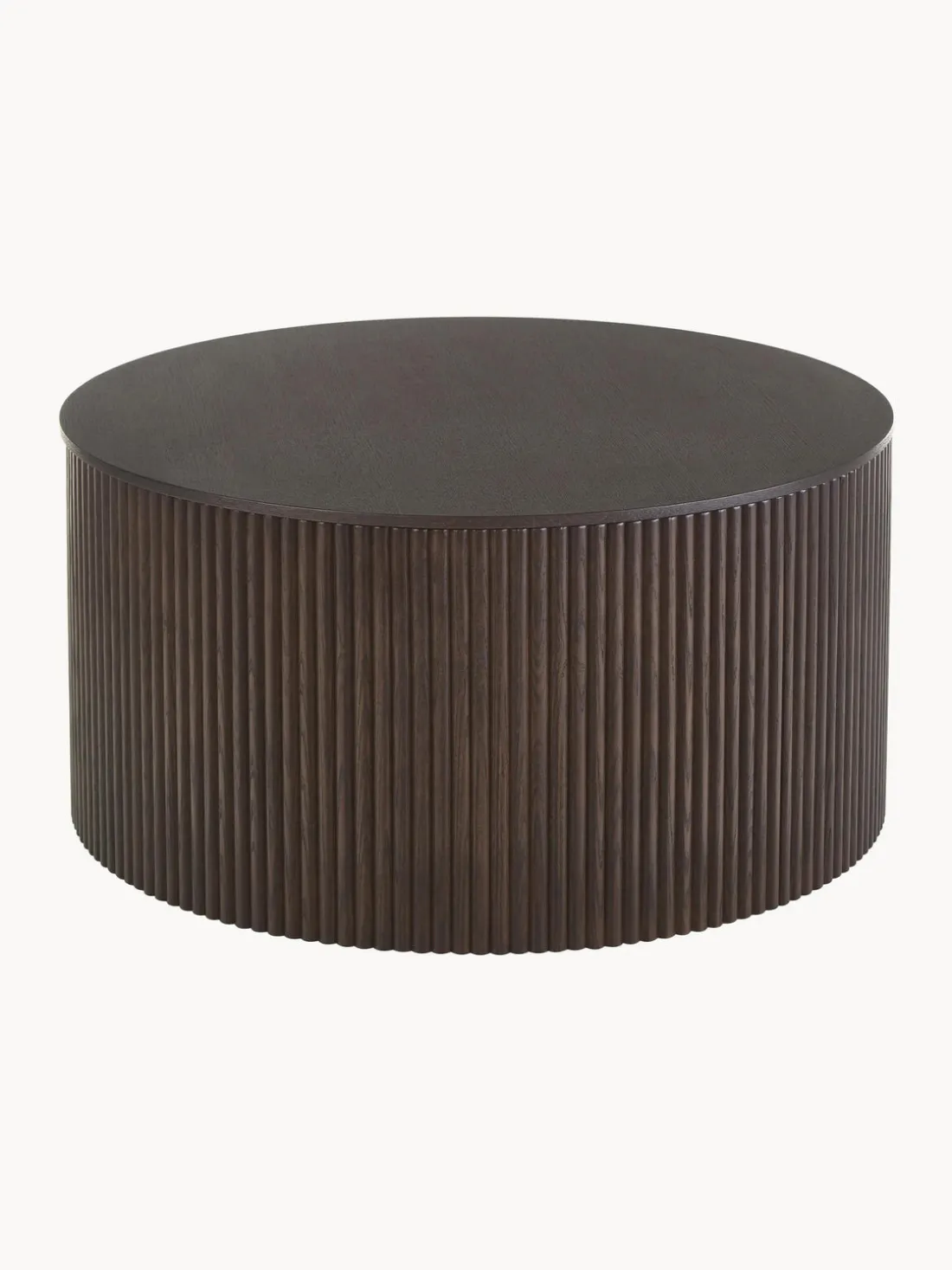 Mesa de centro redonda de madera con espacio de almacenamiento Nele