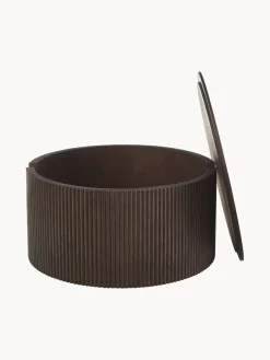 Mesa de centro redonda de madera con espacio de almacenamiento Nele