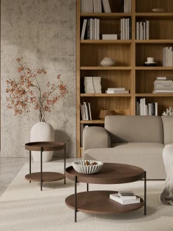 Mesa de centro redonda de madera Renee