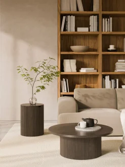 Mesa de centro redonda de madera Nele