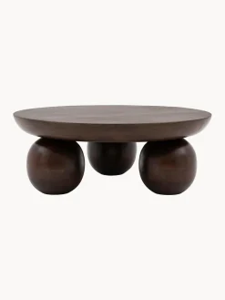 Mesa de centro redonda de madera de mango Sculpt