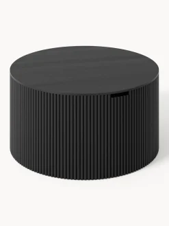 Mesa de centro redonda de madera con espacio de almacenamiento Nele