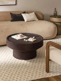 Mesa de centro redonda de madera de mango Benno