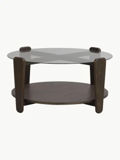 Mesa de centro redonda de madera de roble Arran