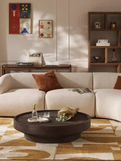 Mesa de centro redonda XL de madera de mango Benno