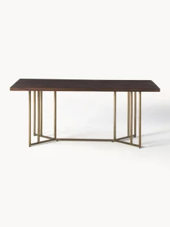 Mesa de comedor de madera de mango con diseño espiga Luca, tamaños diferentes