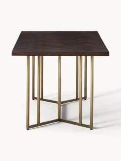 Mesa de comedor de madera de mango con diseño espiga Luca, tamaños diferentes