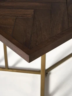 Mesa de comedor de madera de mango con diseño espiga Luca, tamaños diferentes
