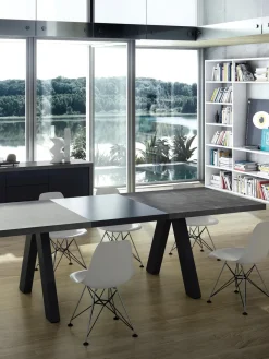 Mesa de comedor extensible en look cemento Apex, 200-250 x 100 cm