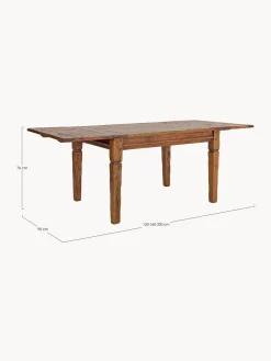 Mesa de comedor extensible de madera de acacia Chateaux, 120 - 200 X 90 cm
