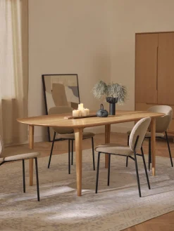 Mesa de comedor ovalada de madera de roble maciza Archie, 200 x 100 cm