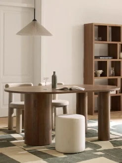 Mesa de comedor ovalada de roble Dunia, tamaños diferentes