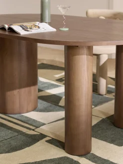 Mesa de comedor ovalada de roble Dunia, tamaños diferentes