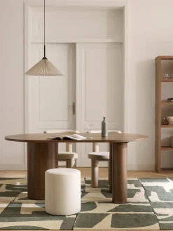 Mesa de comedor ovalada de roble Dunia, tamaños diferentes