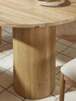 Mesa de comedor ovalada de madera de roble Dunia, tamaños diferentes