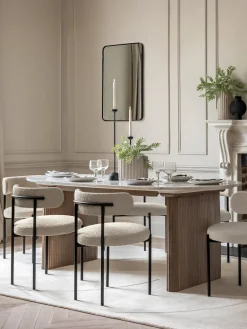 Mesa de comedor ovalada Marmo, 200 x 90 cm