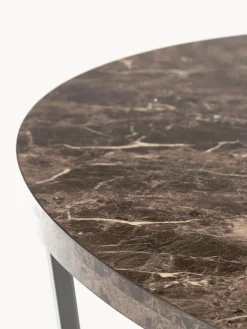 Mesa de comedor redonda Amble con tablero en look mármol, Ø 110 cm