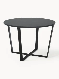 Mesa de comedor redonda Amble con tablero en look mármol, Ø 110 cm