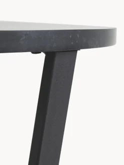 Mesa de comedor redonda Amble con tablero en look mármol, Ø 110 cm