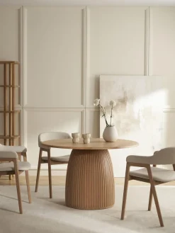 Mesa de comedor redonda con estructura estriada Nelly, tamaños diferentes