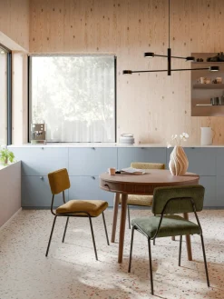 Mesa de comedor redonda con espacio de almacenamiento Calary, tamaños diferentes