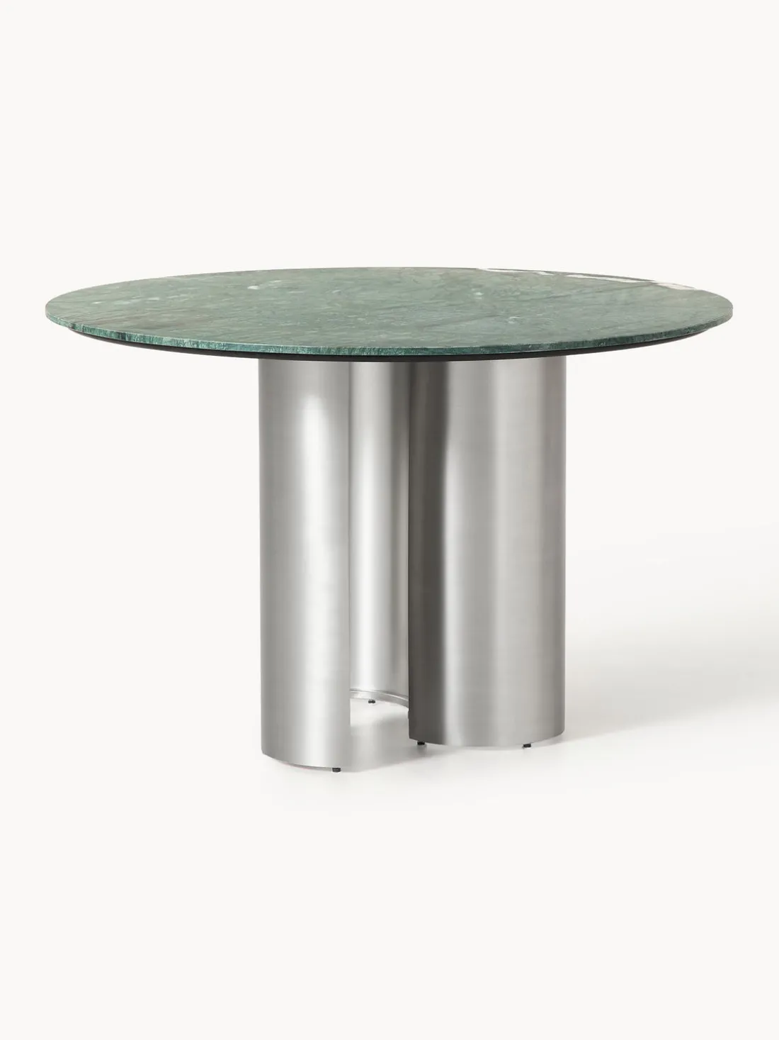 Mesa de comedor redonda con tablero de mármol Noam