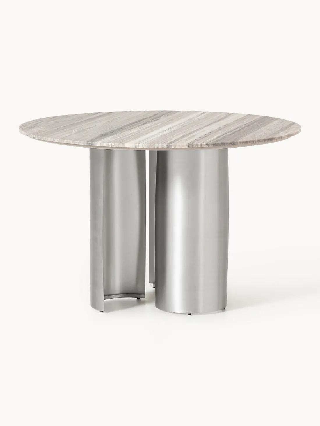 Mesa de comedor redonda con tablero de mármol Noam