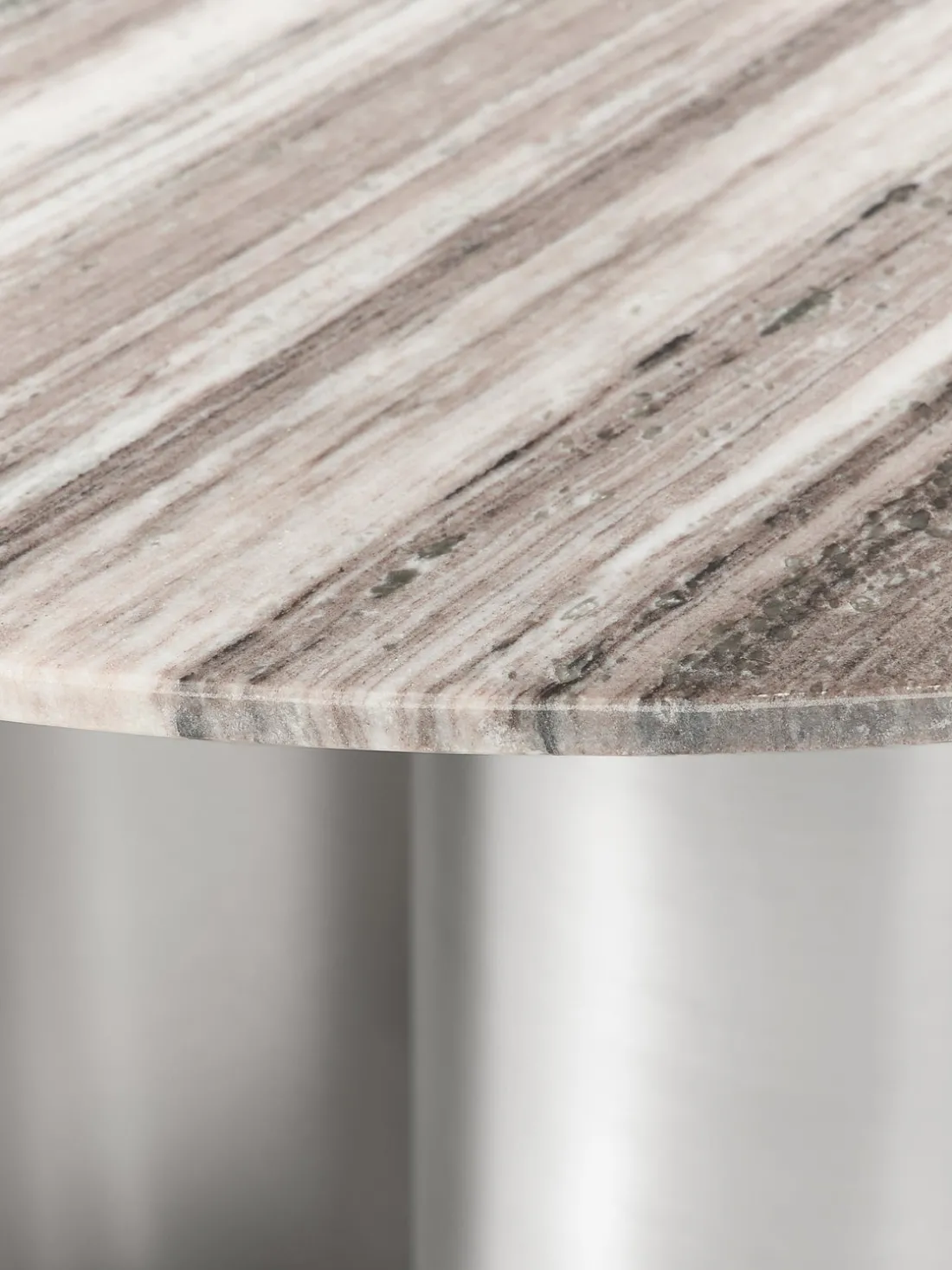 Mesa de comedor redonda con tablero de mármol Noam