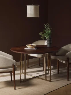 Mesa de comedor redonda de madera de mango Luca, tamaños diferentes