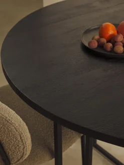 Mesa de comedor redonda de madera de mango Luca, tamaños diferentes