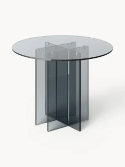 Mesa de comedor redonda de vidrio Anouk, tamaños diferentes