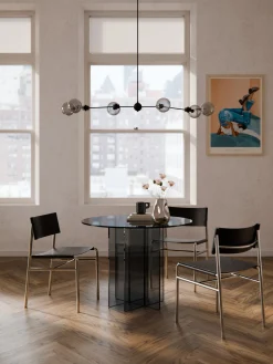 Mesa de comedor redonda de vidrio Anouk, tamaños diferentes