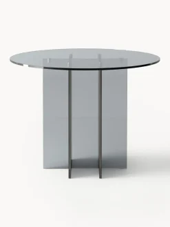 Mesa de comedor redonda de vidrio Anouk, tamaños diferentes