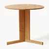 Mesa de comedor redonda de madera de roble Quatrefoil, Ø 75 cm