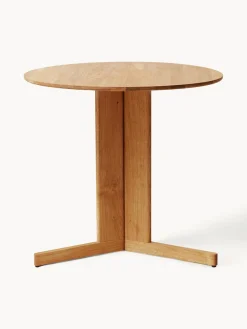 Mesa de comedor redonda de madera de roble Quatrefoil, Ø 75 cm