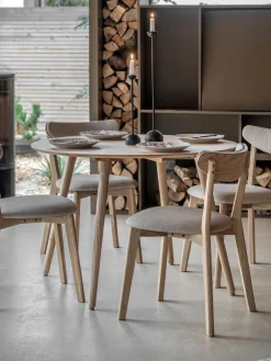 Mesa de comedor redonda de madera de roble Hatfield, Ø 110 cm