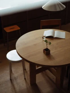 Mesa de comedor redonda de madera de roble Farmhouse, Ø 120 cm