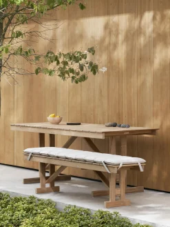 Mesa de jardín plegable de madera de teca BM1771, 195 x78 cm