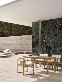 Mesa de jardín plegable de madera de teca BK15, 153 x 76 cm