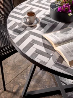 Mesa de jardín redonda Tella, Ø 90 cm