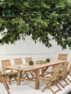 Mesa extensible para exterior de teca Maryland