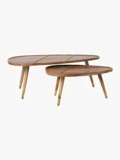 Mesas de centro ovaladas de madera sheesham Sham, 2 uds.