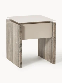 Mesilla de noche de mármol y metal Bruce